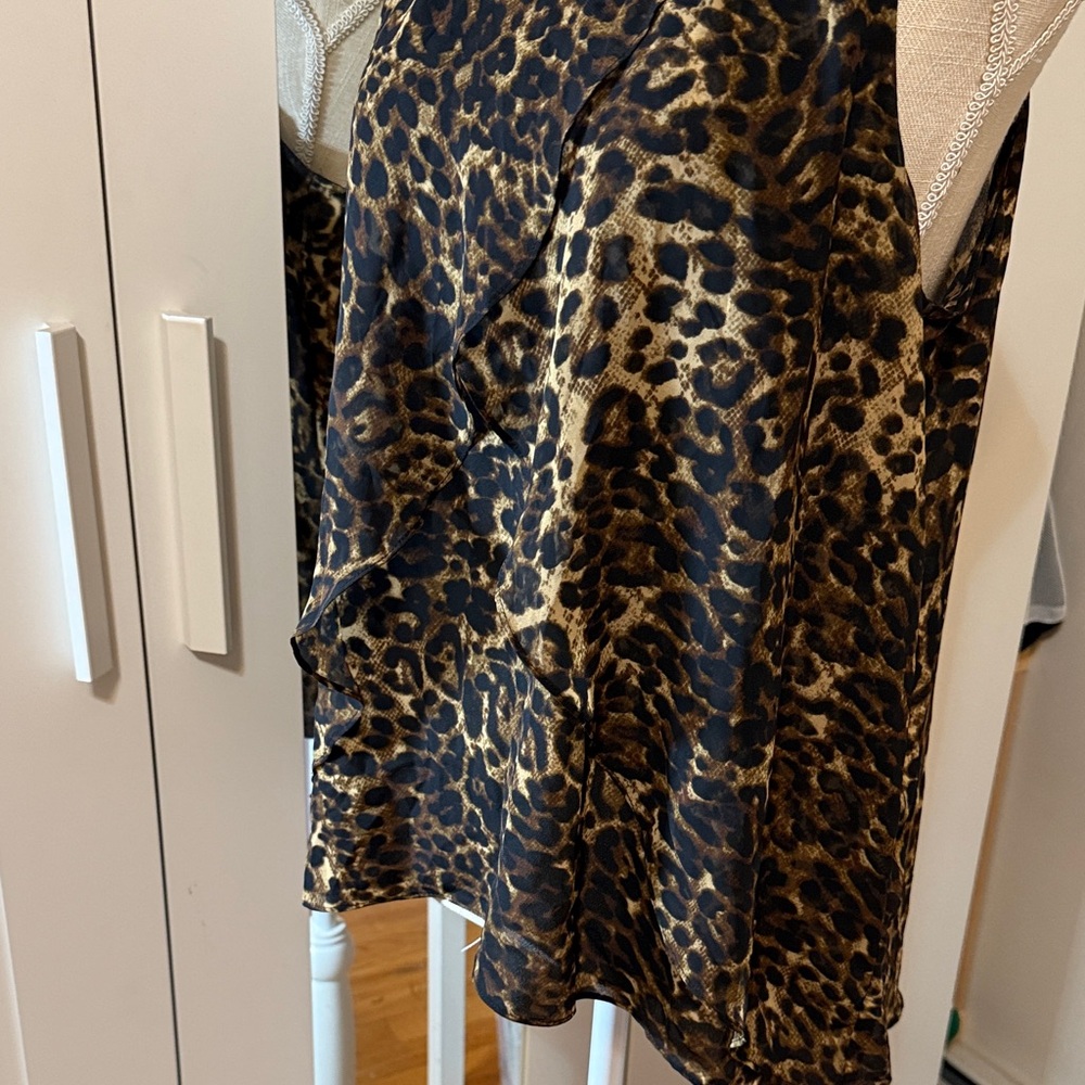 Jennifer Lopez Leopard Print Halter Top with Rhinestone Neckline - Picture 6 of 8